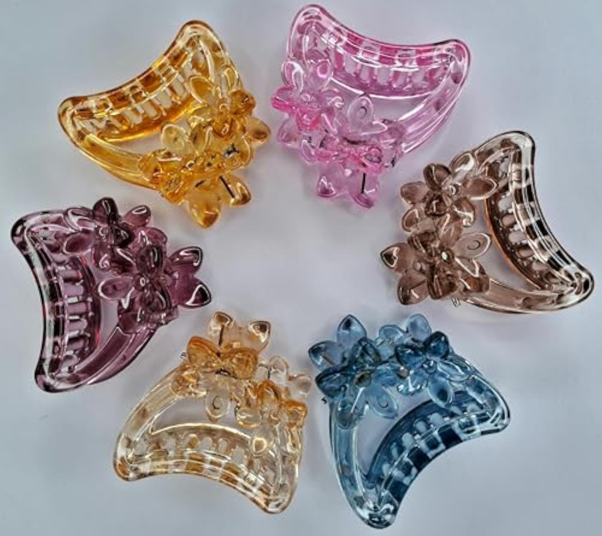 Korean Style D Shape Hair Clutcher Set, Multicolor Pack